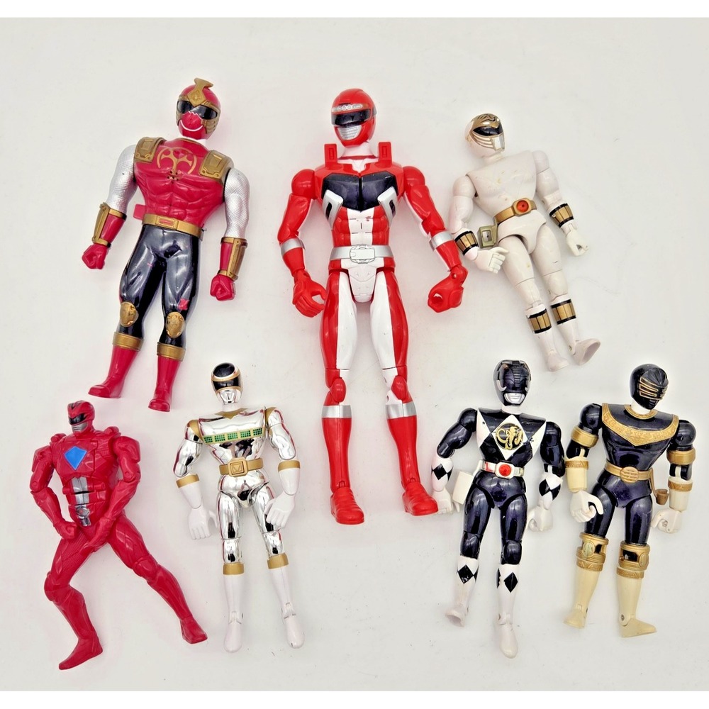 VTG Mighty Morphin Power Rangers Lot 93' 96' 98' 02' 16' Black Red White Chrome